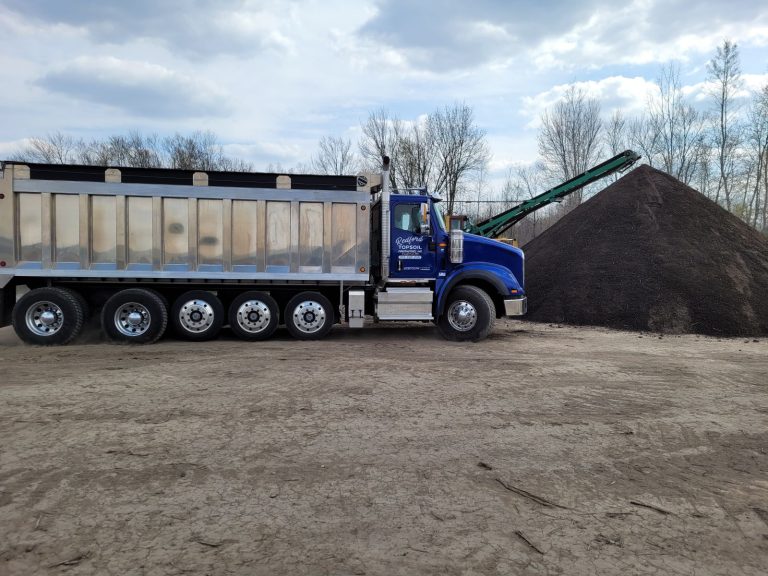 Dump Truck Getting Ready To Be Loaded For Delivery